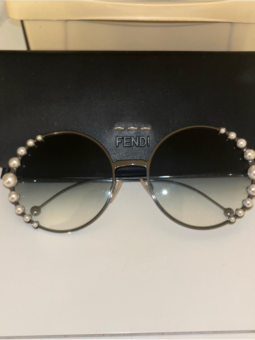 Fendi FF0295/S Ribbons & Pearls Round Sunglasses w/ Case- discontinued
